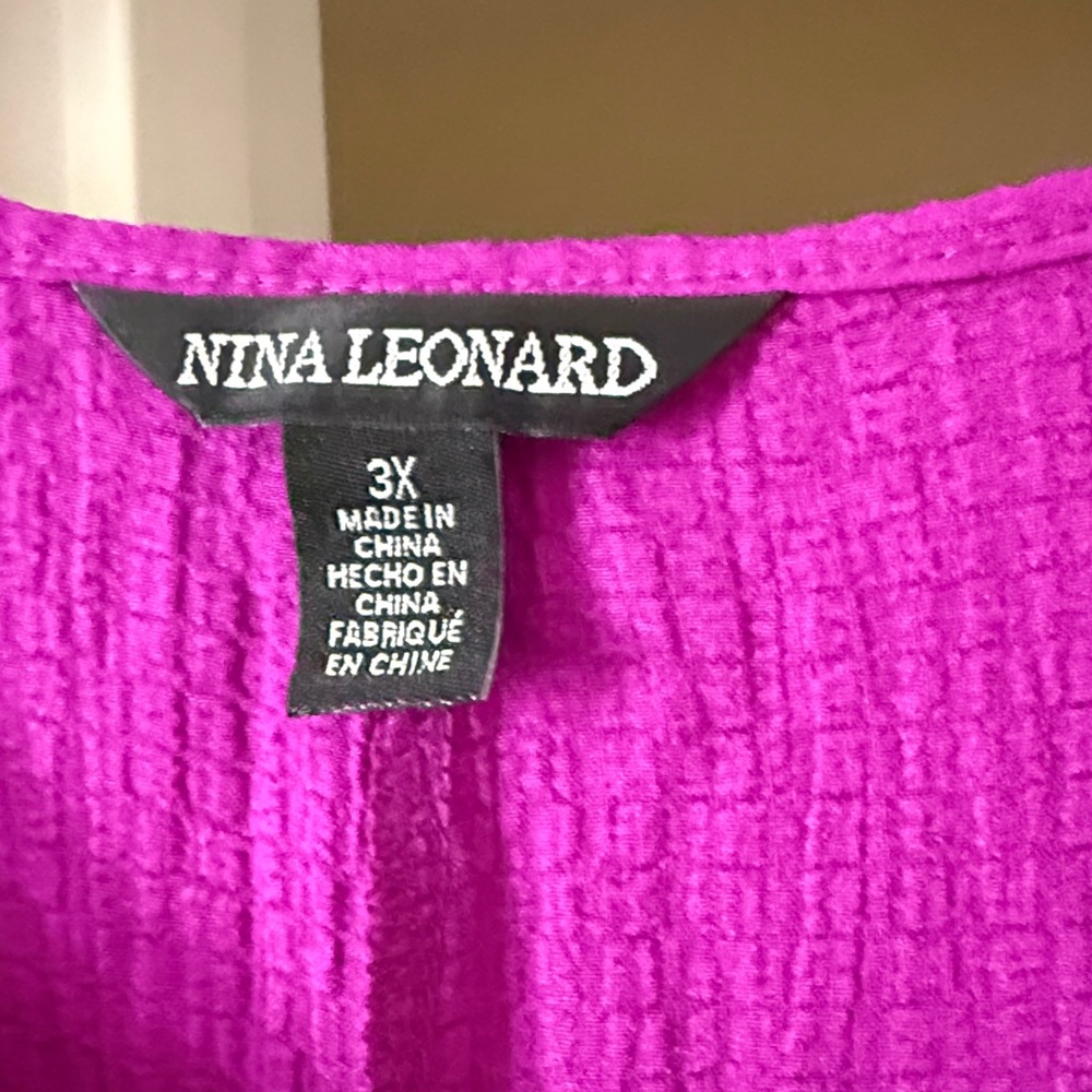Nina Leonard Purple Tie-Front Top & Mustard Yellow Blouse Set not Nina Leonard - Picture 3 of 6